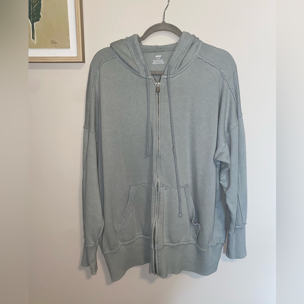 AERIE OVERSIZED AND DISTRESSED HOODIE